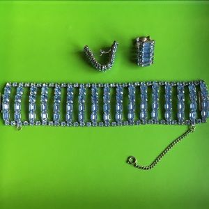 Gorgeous crystal vintage bracelet/earrings set